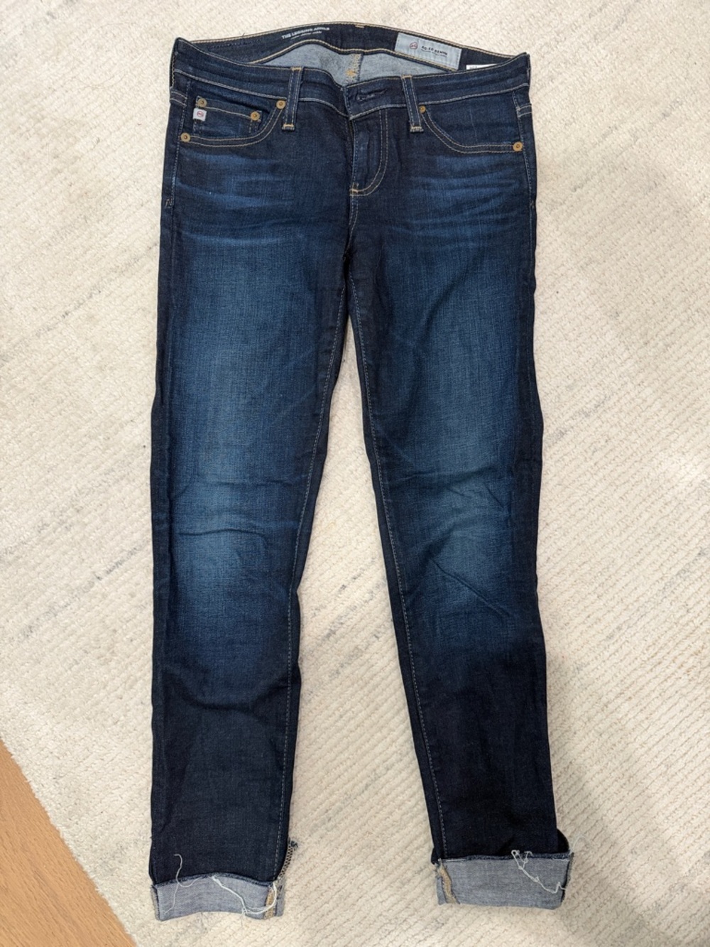 Agolde Dark Blue Skinny Jeans with Subtle Fade